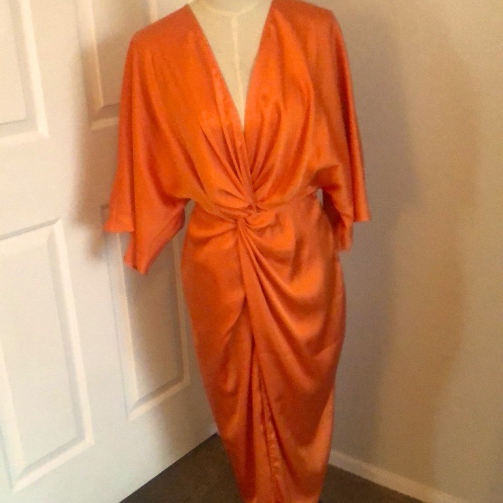 ASOS Satin Tunic Orange Dress - Size 6